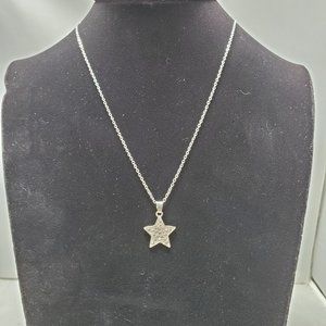 Ali Khan Swarovski crystal  silver star pendant necklace